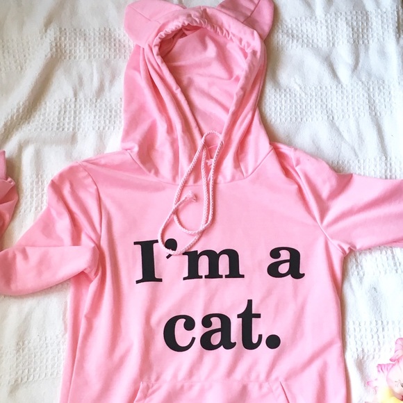 Tops - “🌼I’m a cat” hoodie NWOT